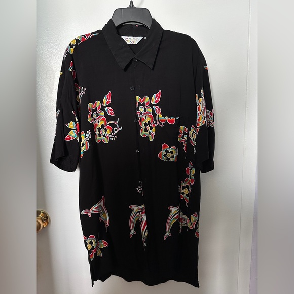 Hibiscus Dolphin Dad Shirt - Picture 2 of 3